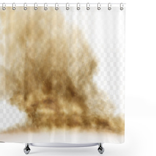 Personality  Desert Sandstorm, Brown Dusty Cloud On Transparent Shower Curtains