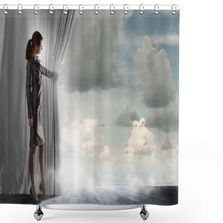 Personality  Opened Curtain Shower Curtains