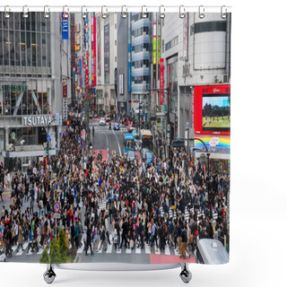 Personality  Lot Of People Crossing Crosswalk At Shinjuku Shower Curtains