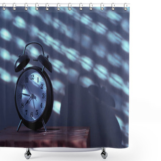 Personality  Alarm Clock On Night Table In Bedroom Shower Curtains