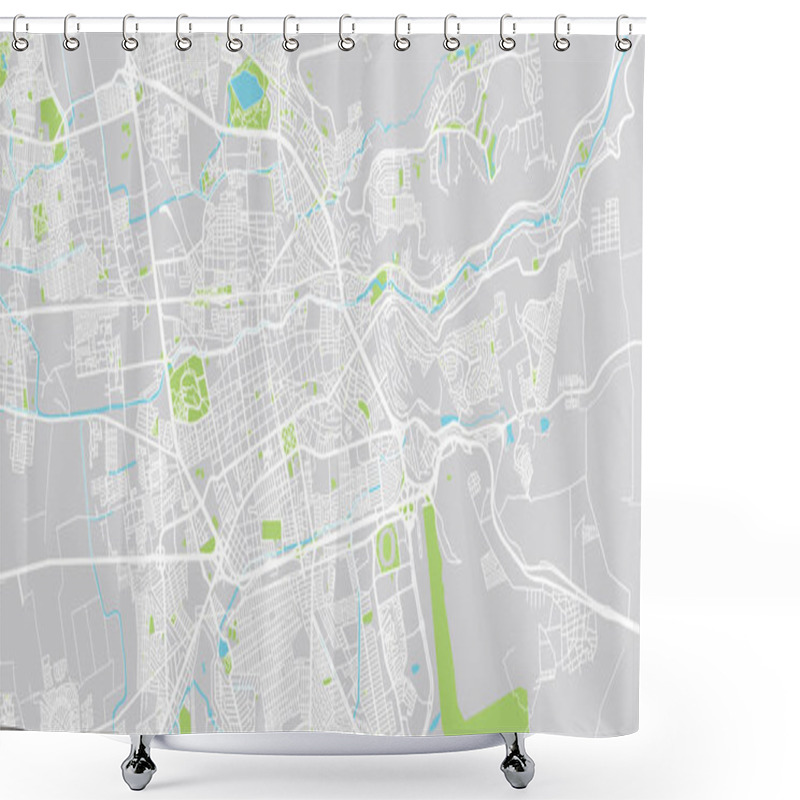Personality  Urban Vector City Map Of Santiago De Queretaro, Mexico Shower Curtains