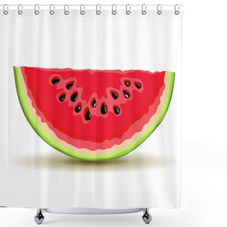 Personality  Slice Of Watermellon In Vector Shower Curtains