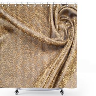 Personality  Silk Fabric Texture, Color Light Goldenrod Yellow, With Small Fl Shower Curtains