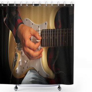 Personality  Musician Plays Electric Guitar Shower Curtains