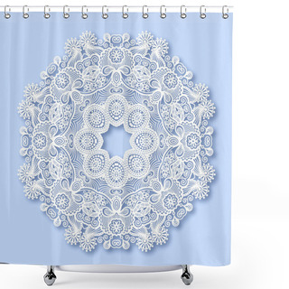 Personality  Circle Lace Ornament Shower Curtains