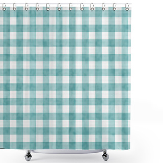 Personality  Pale Teal Gingham Pattern Repeat Background Shower Curtains