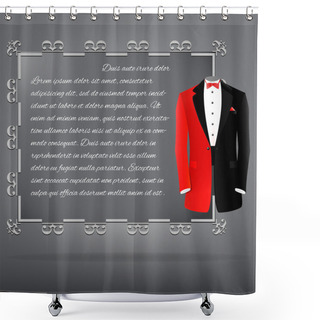 Personality  Copyspase With Red & Black Suit, Vector Illustration Shower Curtains