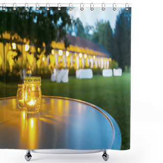 Personality   Dinner Wedding Reception Outdoor Shower Curtains