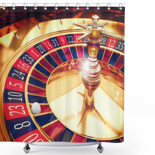 Personality  Roulette With Ball In Casino Shower Curtains