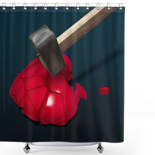 Personality  Broken Heart Shower Curtains