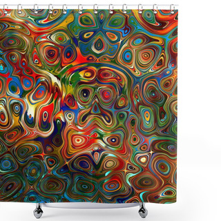 Personality  Colorful Background - Folk Art - Abstract Fantasy Illustration - Rainbow Colours - Red Green Blue Colors - Colourful Psychedelic Chaos - Face Shape - Artistic Surreal Phantasmagoric Backdrop - Messy Shower Curtains