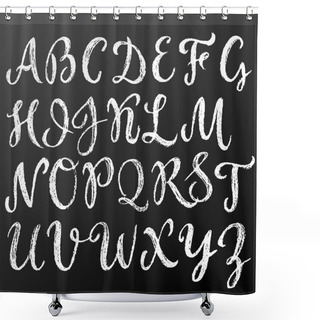 Personality  Chalk Script English Alphabet Shower Curtains
