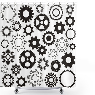 Personality  Gear Wheels Shower Curtains