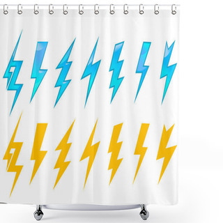 Personality  Lightning Icons And Symbols Shower Curtains
