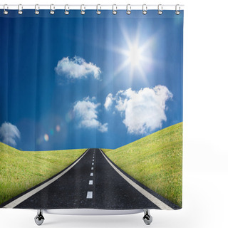 Personality  Road Leading Out To The Horizon Shower Curtains