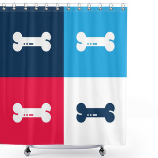Personality  Bone Blue And Red Four Color Minimal Icon Set Shower Curtains