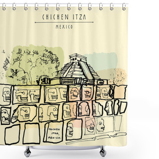 Personality  Chichen Itza Mexico Postcard Shower Curtains