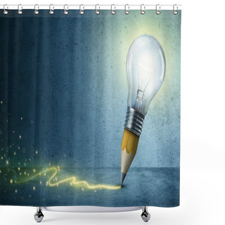 Personality  Pencil-Bulb Drawing Light - Creative Idea Concept Shower Curtains