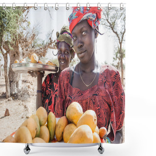 Personality  Vendors Along The Way, Mali, Africa. Shower Curtains