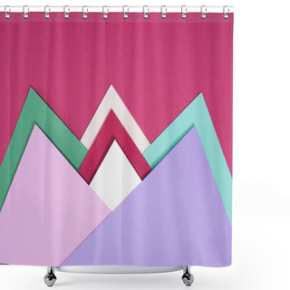 Personality  Colorful Different Triangles Isolated On Burgundy Shower Curtains
