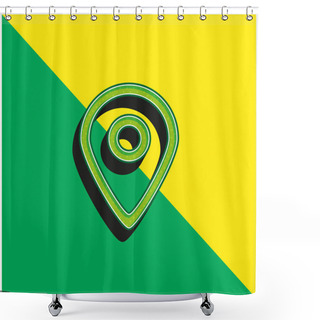 Personality  Big Map Placeholder Outlined Symbol Of Interface Green And Yellow Modern 3d Vector Icon Logo Shower Curtains