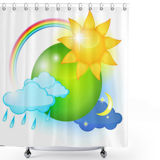 Personality  Weather Icon Shower Curtains