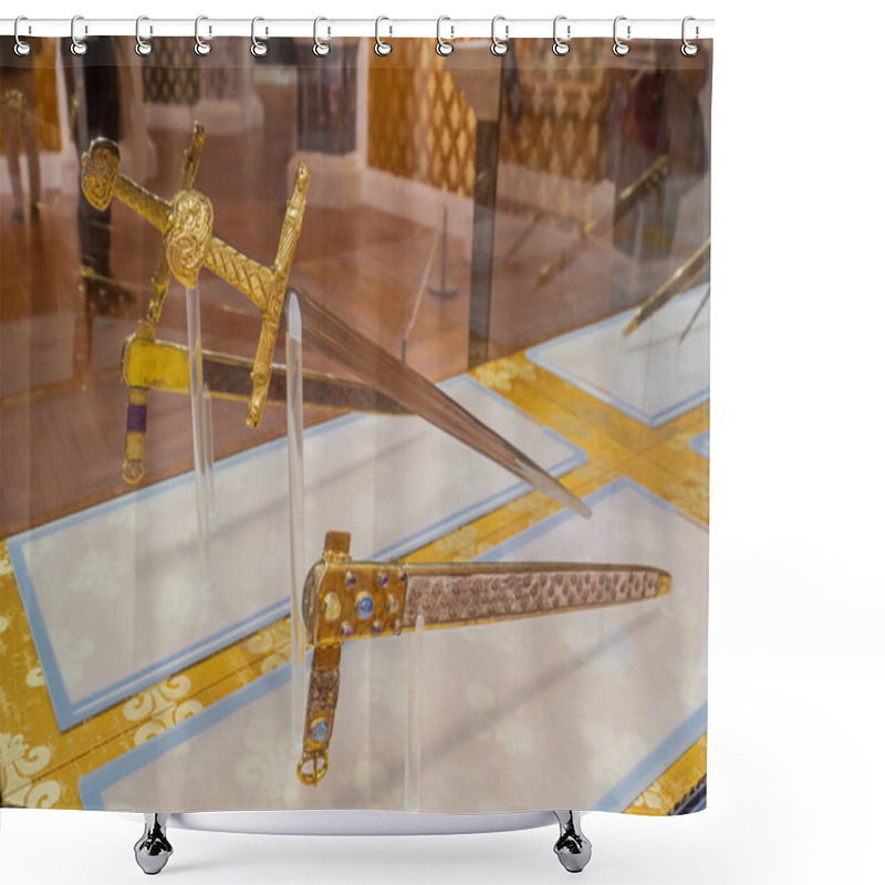 Personality  Versailles, France - 19 05 2021: Castle Of Versailles. Coronation Sword And Its Scabbard Shower Curtains