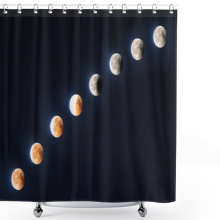 Personality  Phases Of The Moon Eclipse Shower Curtains