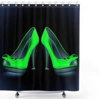 Personality  Shoes Icon. Vector Illustration Shower Curtains