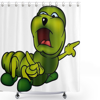 Personality  Green Cutworm Shower Curtains