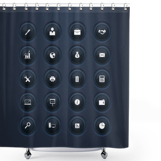 Personality  Set Of Web Icons Shower Curtains