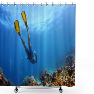 Personality  Freediving Shower Curtains