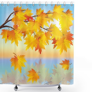 Personality  Autumn Tree Maple On Background Of Sunset Shower Curtains