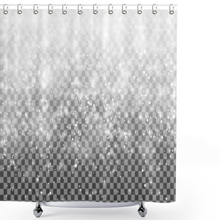 Personality  Falling Snow On A Transparent Background. Vector Illustration 10 EPS. Abstract White Glitter Snowflake Background. Fall Of Snow. Magic Christmas Eve Snowfall. Shower Curtains