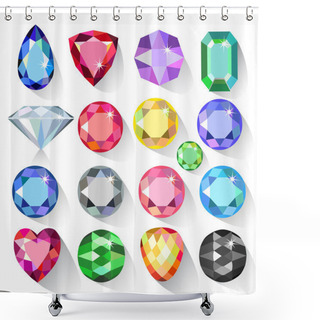 Personality  Seamless Scattered Borders Of Gems Shower Curtains