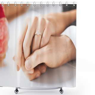 Personality  Man And Woman With Wedding Ring Shower Curtains