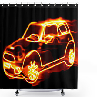Personality  Fiery Car Shower Curtains