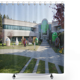 Personality  Google Corporate Headquarters And Logo Shower Curtains