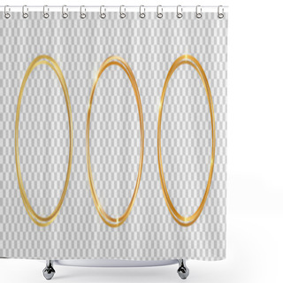 Personality  Round Shiny Frames With Glowing Effects Shower Curtains
