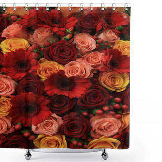 Personality  Mixed Rose Wedding Flowers Shower Curtains