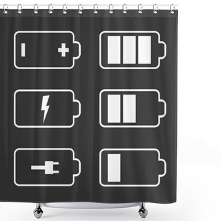 Personality  Battery Flat Icons Shower Curtains