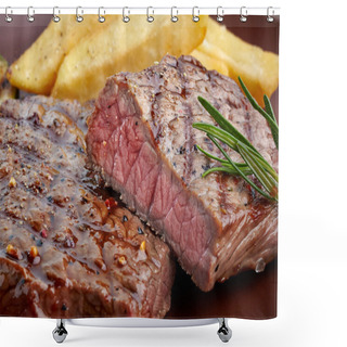 Personality  Grilled Beef Steak Shower Curtains