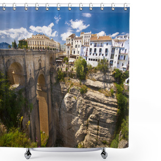 Personality  Panoramic View Of Ronda, Andalusia, Spain Shower Curtains
