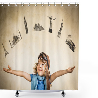 Personality  New Seven Wonders Of The World. Travel Concept Shower Curtains