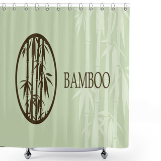 Personality  Bamboo Painting. Vector Illustration, Contains Transparencies Shower Curtains