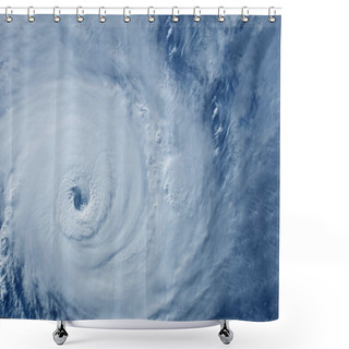 Personality  Typhoon From Space Near The Coast. Elements Of This Image Were Furnished By NASA. Shower Curtains