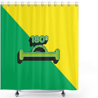 Personality  180 Degrees Angle Green And Yellow Modern 3d Vector Icon Logo Shower Curtains