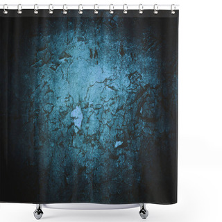 Personality  Old, Shabby Navy Blue Grunge Texture. Vignette. Backgrounds Textures Shower Curtains