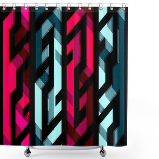 Personality  Vintage Crystal Geometric Seamless Pattern Shower Curtains