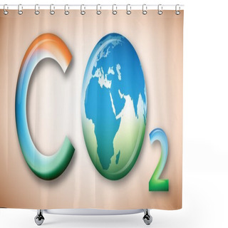 Personality  Carbon Dioxide, Earth Map On Oxygen Shower Curtains